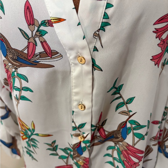 Alfani Multicolor Floral Button-Up Blouse - Picture 3 of 5